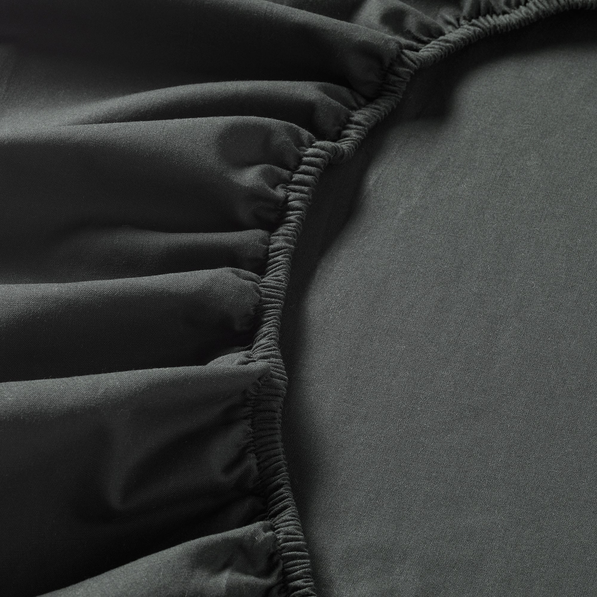 DVALA fitted sheet, black, 140x200 cm