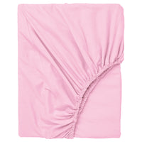 DVALA fitted sheet, pink, 180x200 cm