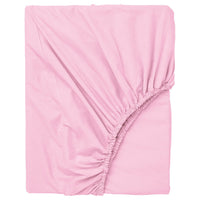 DVALA fitted sheet, pink, 140x200 cm
