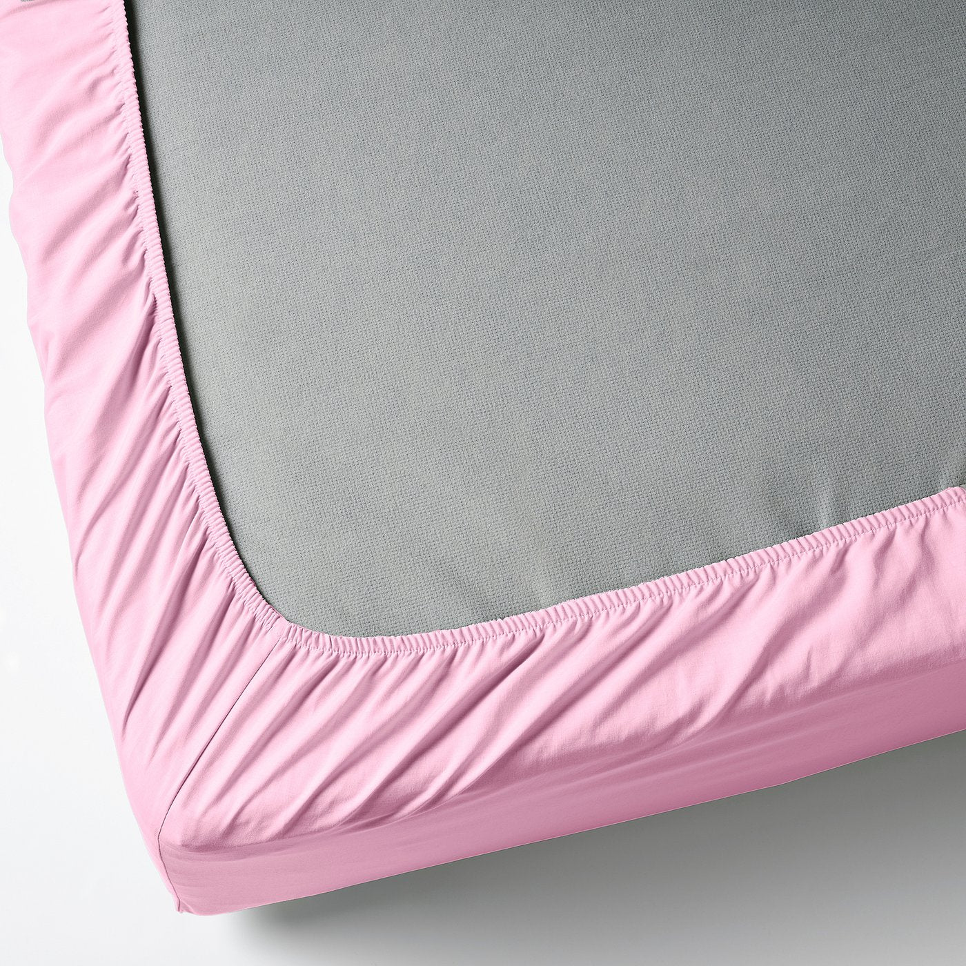 DVALA fitted sheet, pink, 140x200 cm