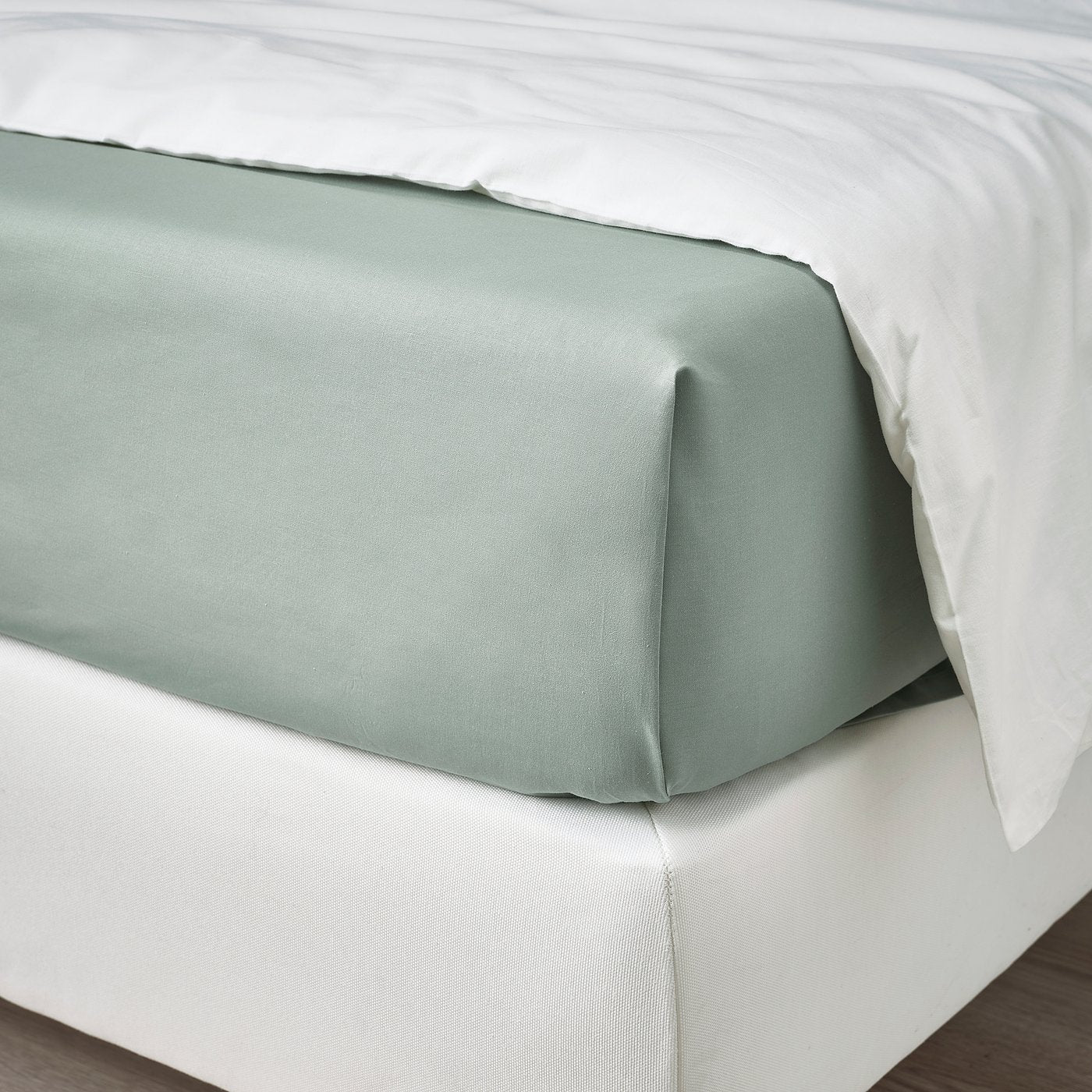 DVALA sheet, grey-green, 240x260 cm