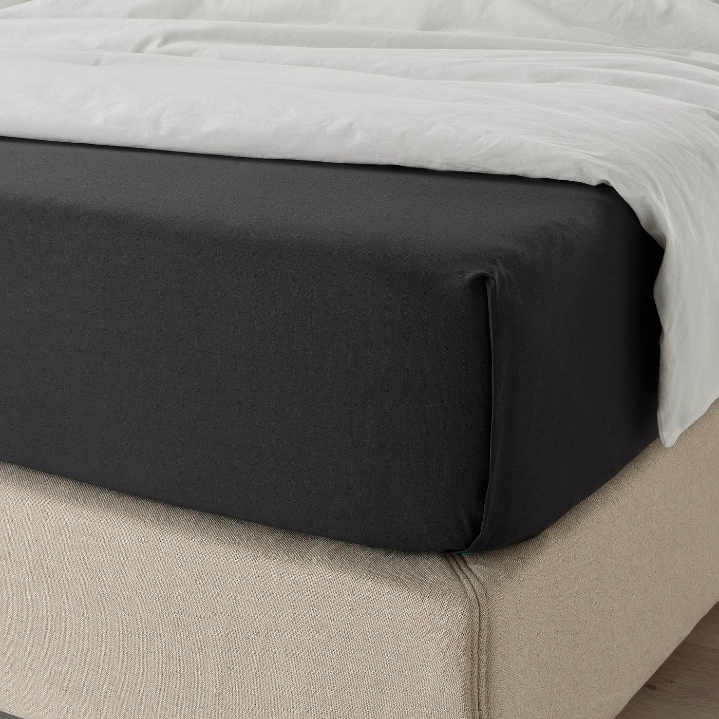 DVALA flat sheet, black, 260x150 cm