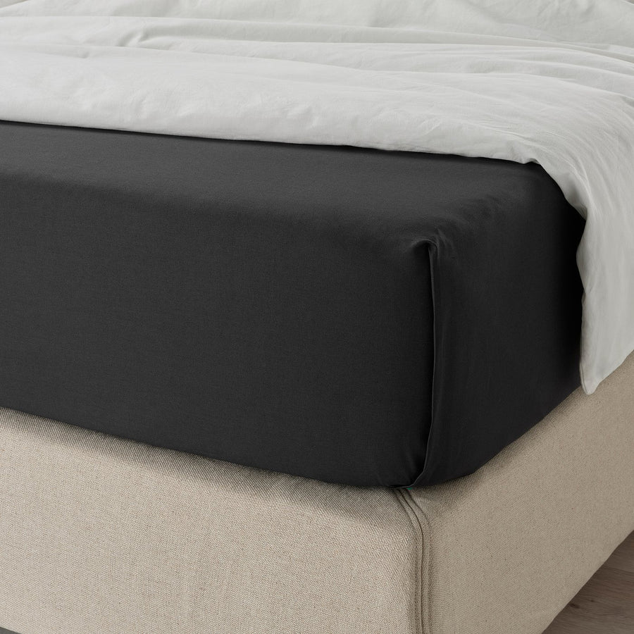 DVALA flat sheet, black, 150x260 cm