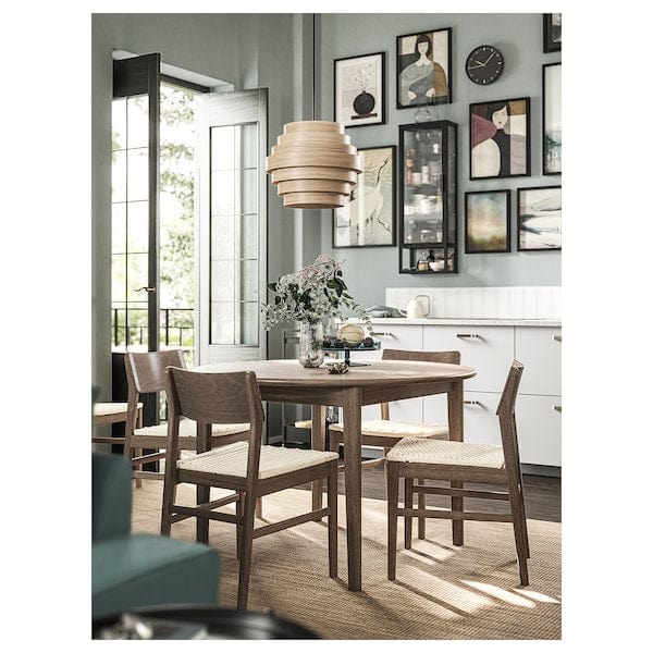 Ikea DYKARKLOCKA / HEMMA - Pendant lamp, white stained oak veneer/black, 40 cm