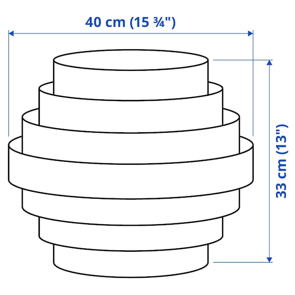 DYKARKLOCKA - Pendant lamp shade, white stained oak veneer, 40 cm