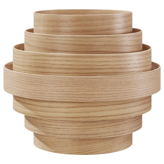 DYKARKLOCKA - Pendant lamp shade, white stained oak veneer, 40 cm