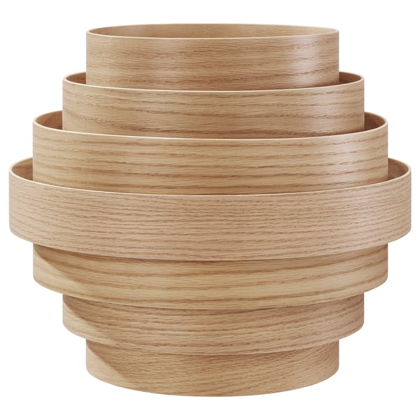 DYKARKLOCKA - DYKARKLOCKA Pendant lamp shade, white stained oak veneer, 40 cm