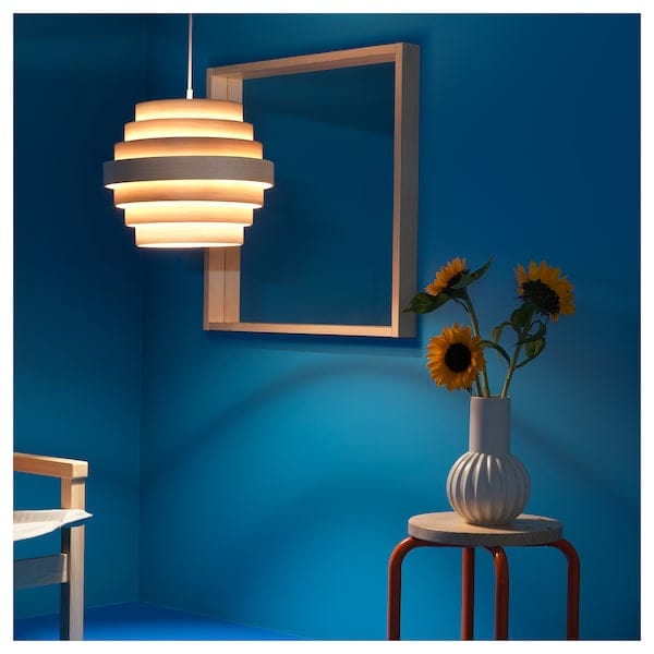 Ikea DYKARKLOCKA - Pendant lamp shade, white stained oak veneer, 40 cm