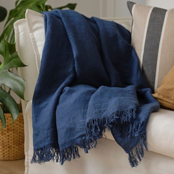 Ikea DYTÅG - Throw, dark blue, 130x170 cm
