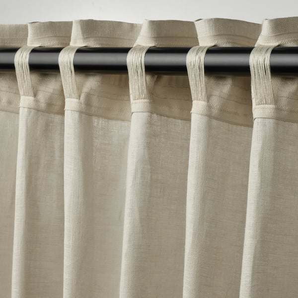 DYTÅG - Curtain, 2-ply, linen/with curtain tape,145x300 cm