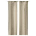 DYTÅG curtains, 1 pair, beige/with heading tape, 145x300 cm