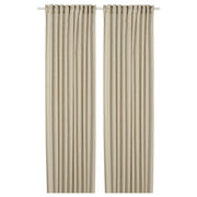 DYTÅG curtains, 1 pair, beige/with heading tape, 145x300 cm