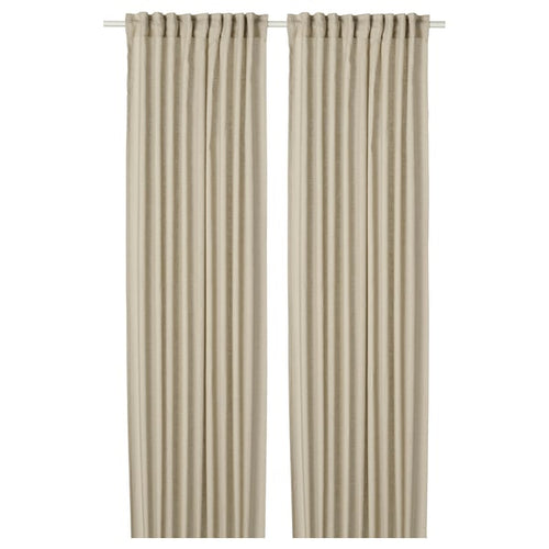 DYTÅG - Curtain, 2-ply, linen/with curtain tape,145x300 cm