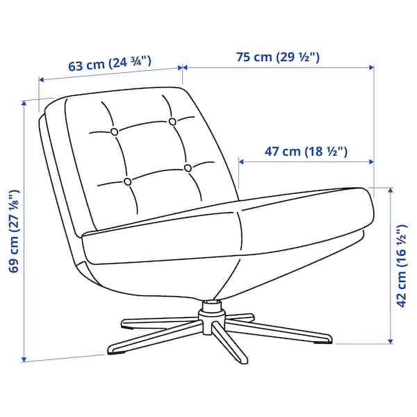 Ikea DYVLINGE - Swivel armchair, Kelinge orange