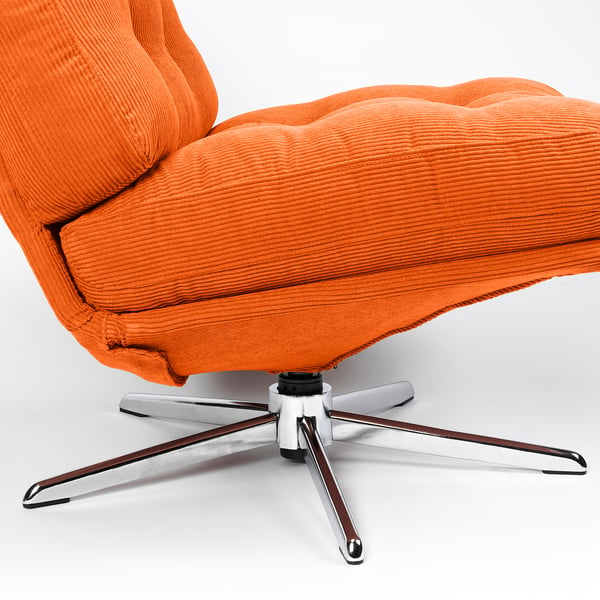 DYVLINGE swivel easy chair, Kelinge orange, 63x68x75 cm