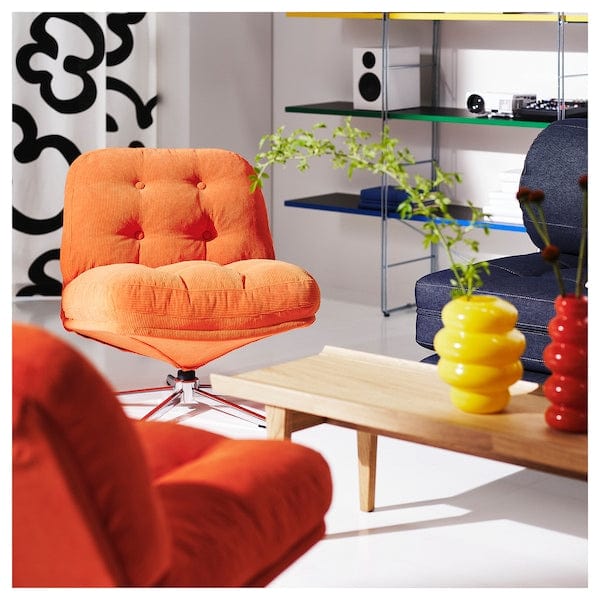 Ikea DYVLINGE - Swivel armchair, Kelinge orange