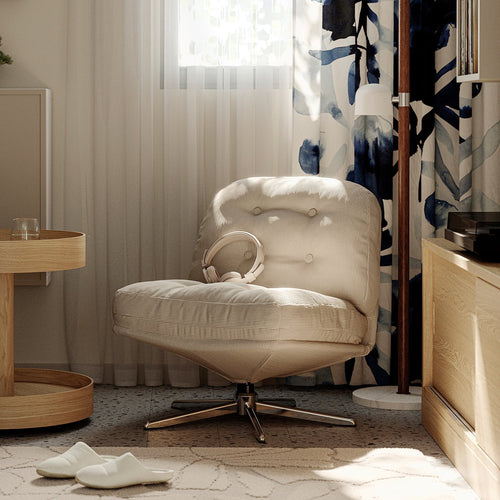 DYVLINGE swivel easy chair, Kelinge beige, 63x68x75 cm