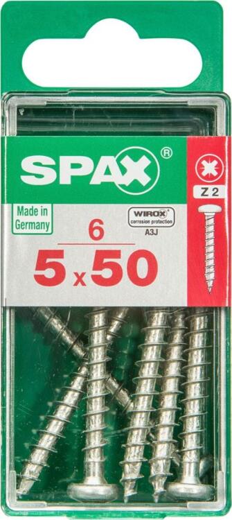 GALVANIZED POZI SCREWS 5X50 S 6 PCS