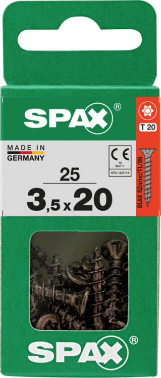 SPAX TSP T-STAR PLUS BLACK 3.5X20 S 25 PCS