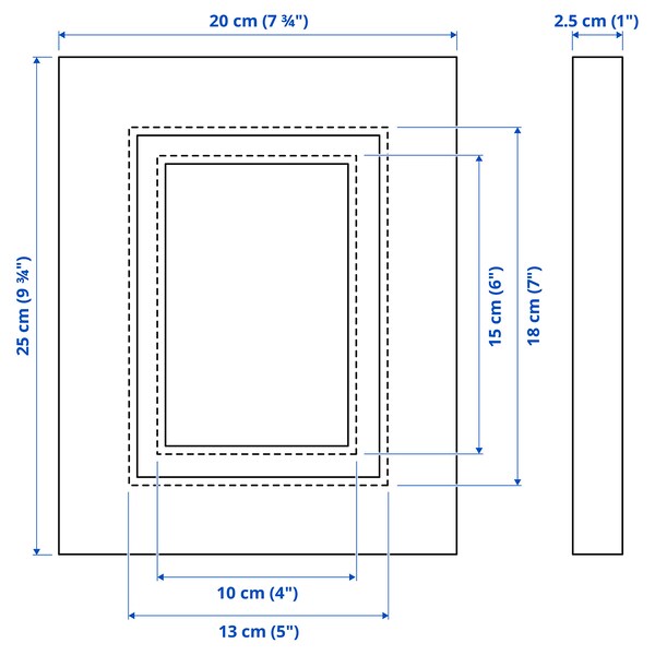 EDSBRUK - Frame, white, 13x18 cm