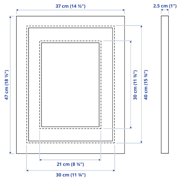 EDSBRUK - Frame, white, 30x40 cm