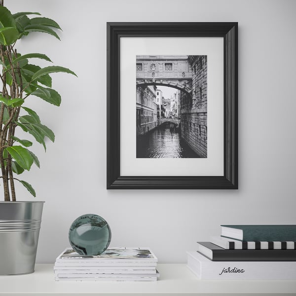EDSBRUK frame, black stained, 30x40 cm
