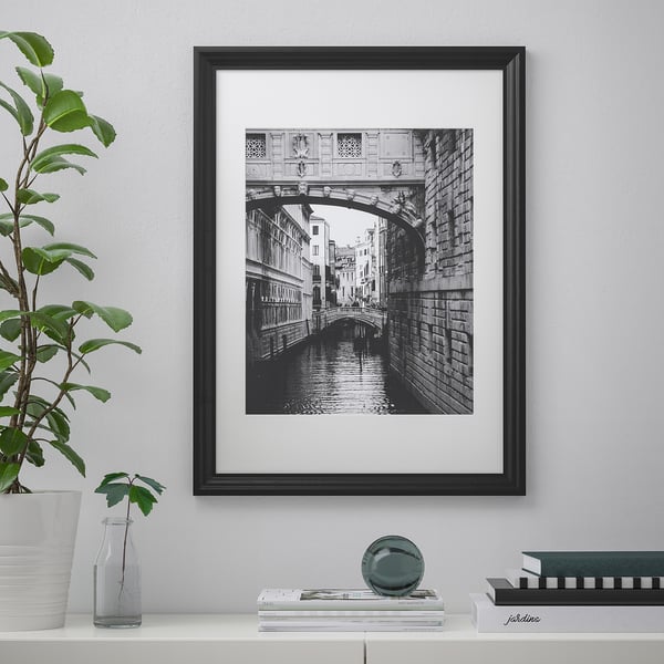 EDSBRUK - Frame, black stained, 50x70 cm