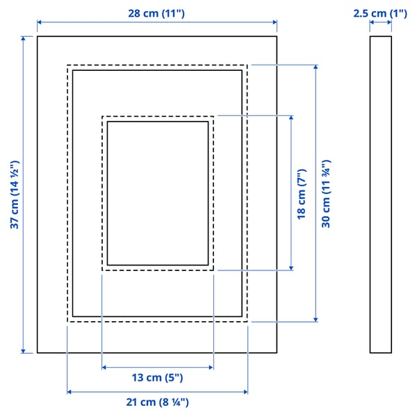 EDSBRUK frame, black stained, 21x30 cm