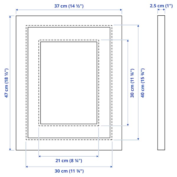 Ikea EDSBRUK - Frame, black stained, 30x40 cm