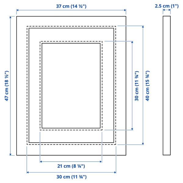 EDSBRUK frame, black stained, 30x40 cm