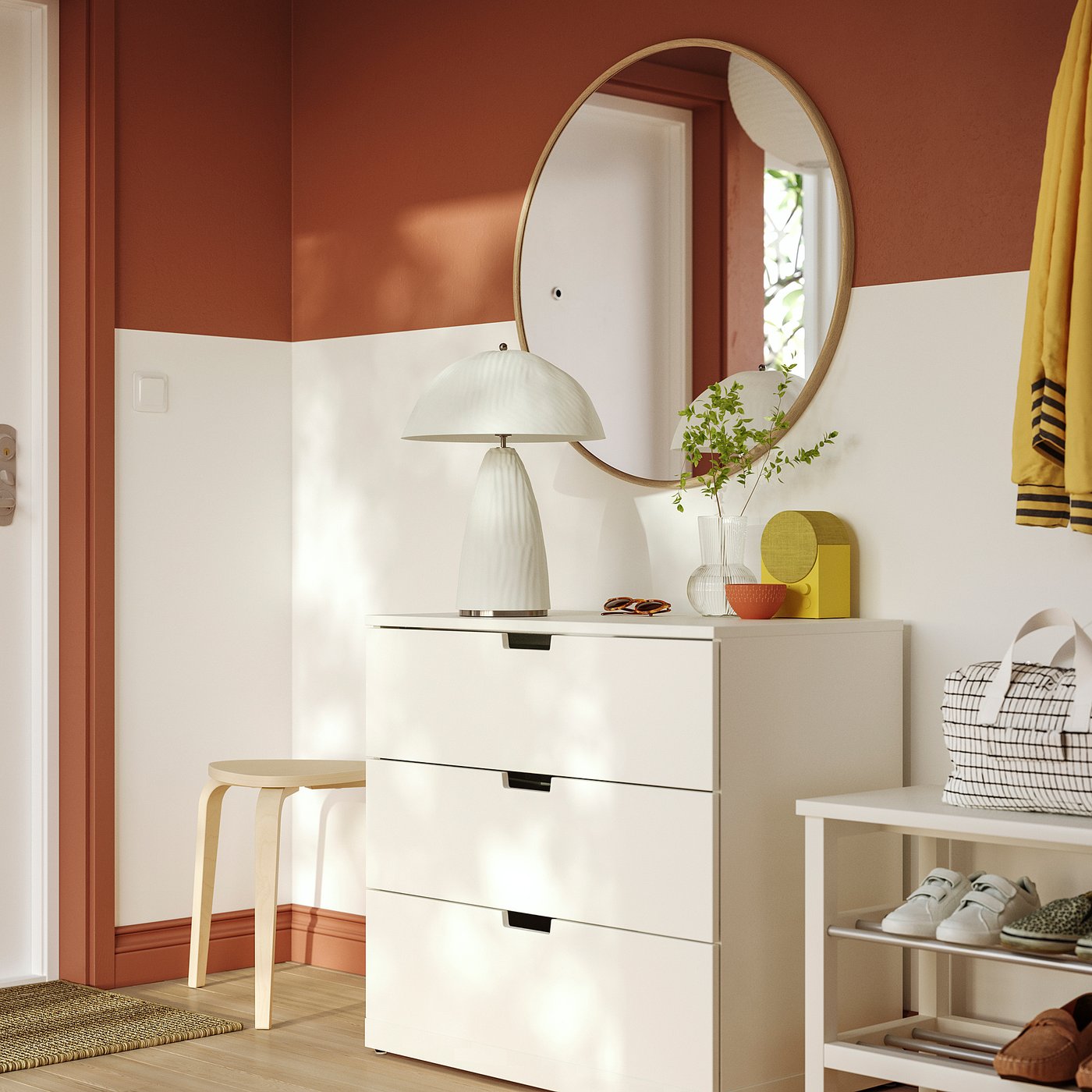 EDSGARN mirror, oak effect, 80 cm