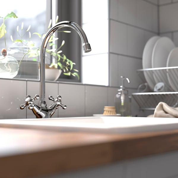 EDSVIK dual-control kitchen mixer tap, chrome-plated