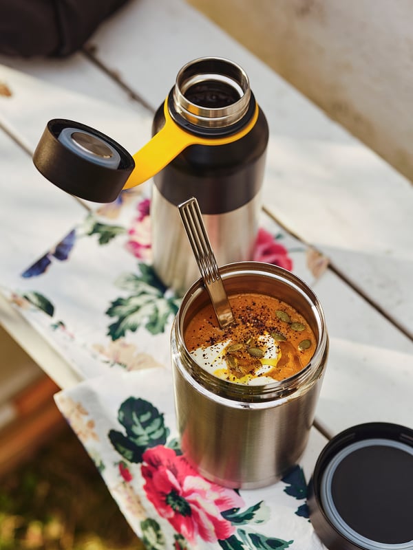 EFTERFRÅGAD food vacuum flask, stainless steel, 0.5 l