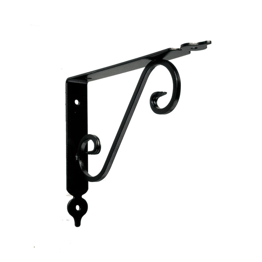 Curved shelf bracket, 11x14cm, black
