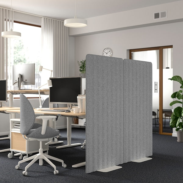 EILIF - Screen, freestanding, grey/white, 80x150 cm