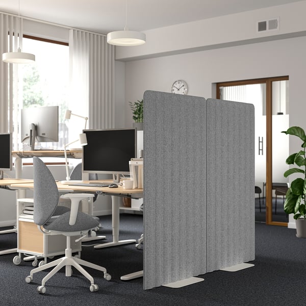 EILIF screen, freestanding, grey, 80x150 cm