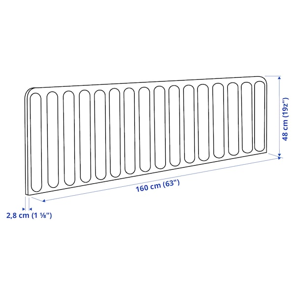 EILIF - Desk partition screen, blue,160x48 cm