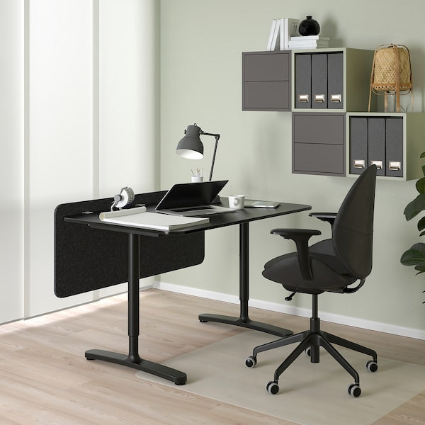 EILIF Desk partition screen - dark gray 120x48 cm , 120x48 cm