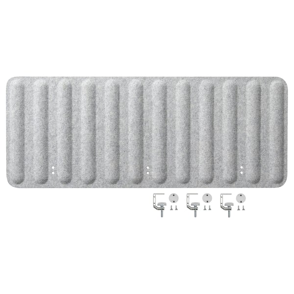 EILIF screen for desk, grey, 120x48 cm