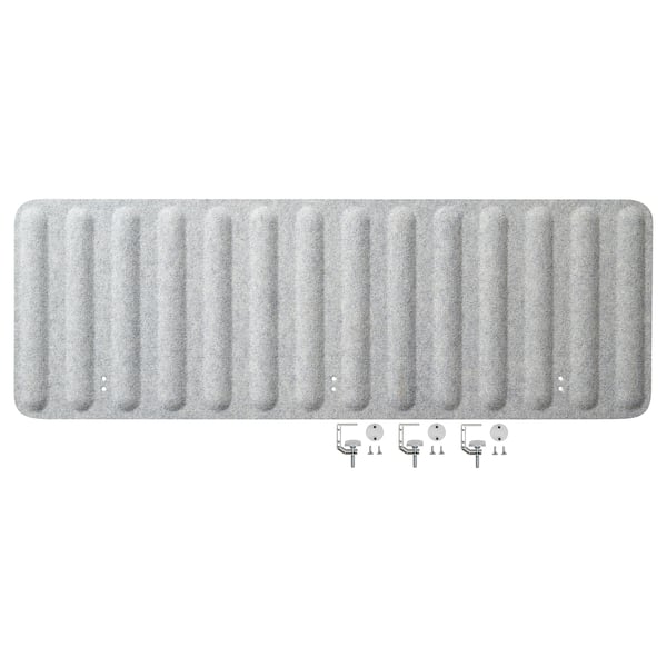 EILIF screen for desk, grey, 140x48 cm