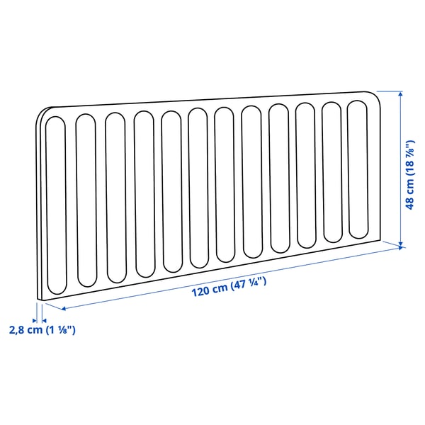 EILIF screen for desk, grey, 120x48 cm