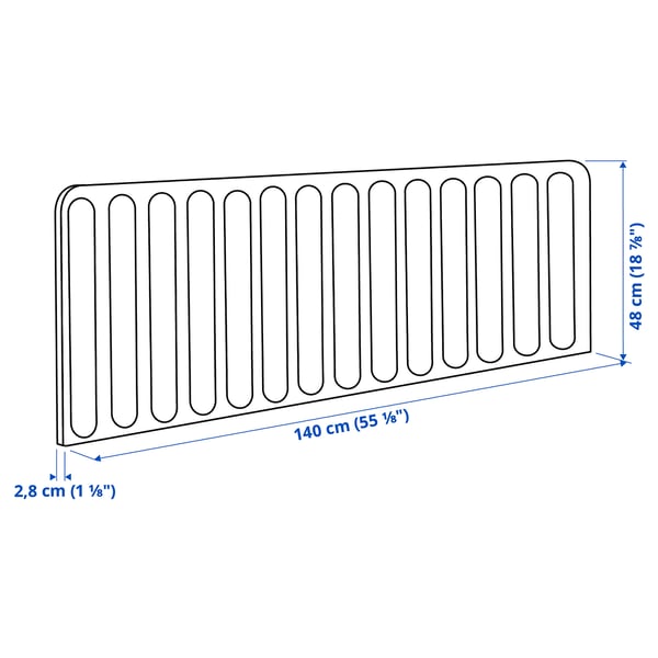 EILIF screen for desk, grey, 140x48 cm