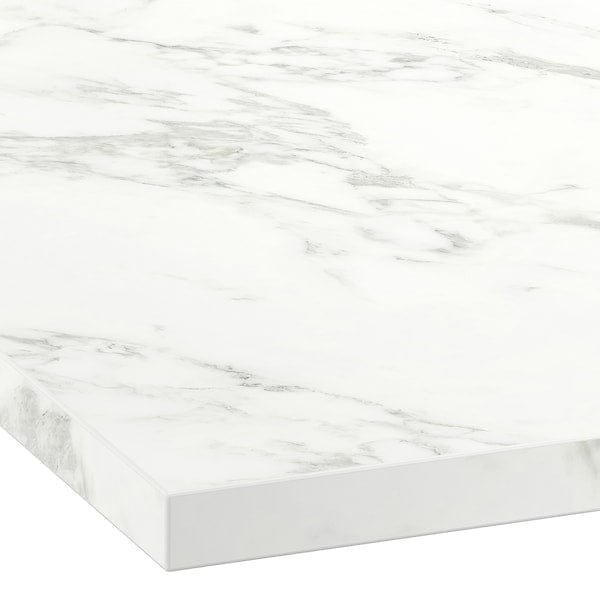 Ikea EKBACKEN - Worktop, white lively marble effect/laminate, 186x2.8 cm