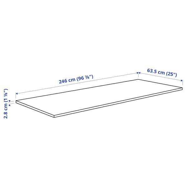 EKBACKEN - Worktop, white marble effect/laminate, 246x2.8 cm