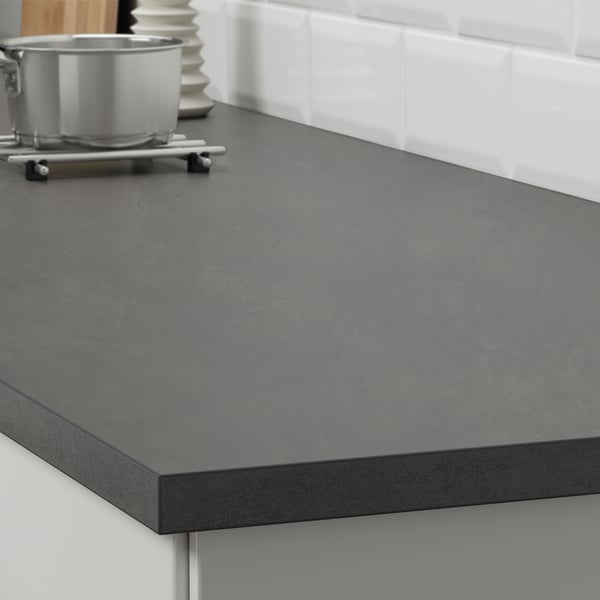 EKBACKEN - Worktop, concrete effect/laminate, 186x2.8 cm