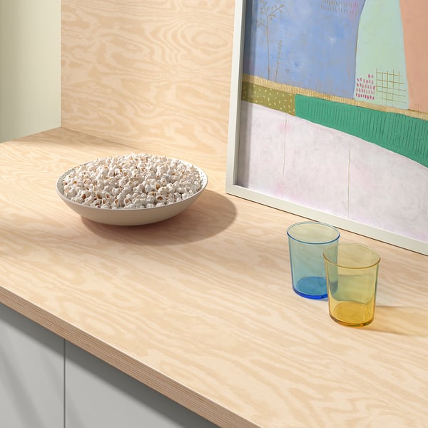 EKBACKEN worktop, plywood effect/laminate, 246x2.8 cm