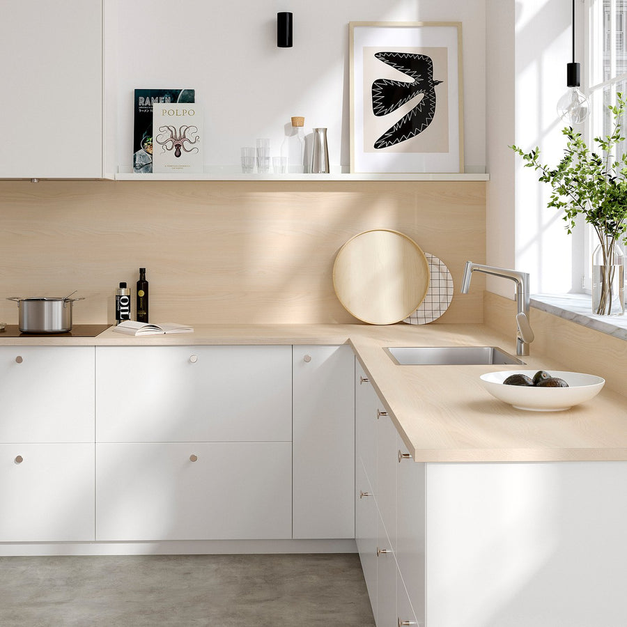 EKBACKEN worktop, light ash effect/laminate, 186x2.8 cm