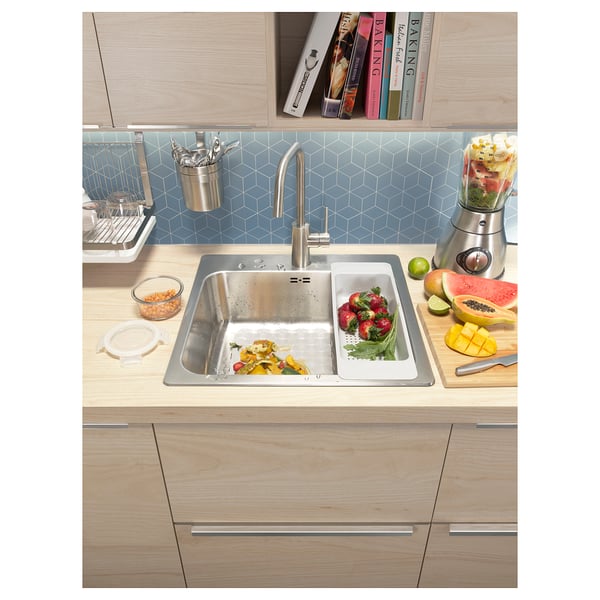 EKBACKEN worktop, ash effect/laminate, 246x2.8 cm