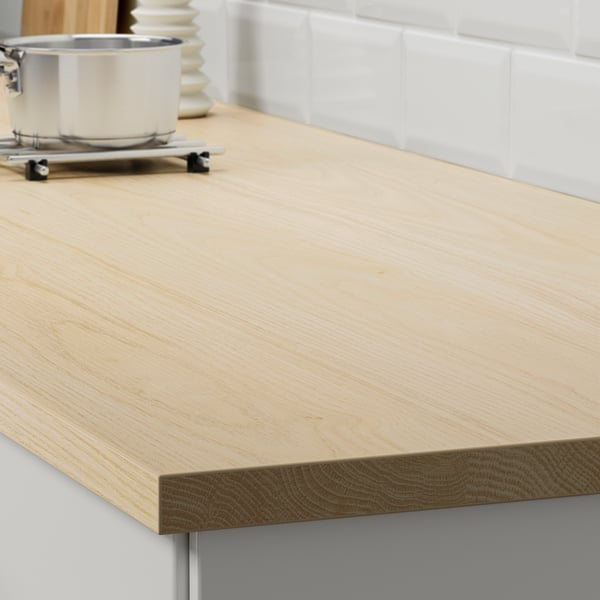EKBACKEN worktop, ash effect/laminate, 246x2.8 cm