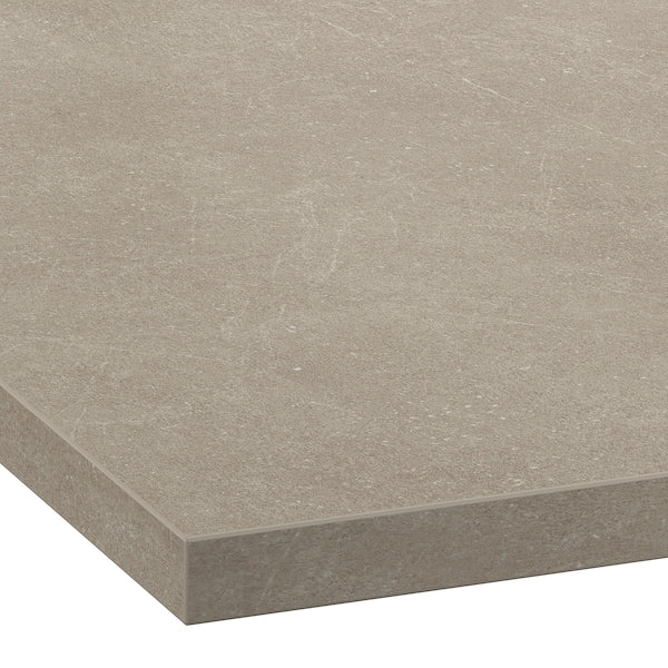 EKBACKEN worktop, grey-beige stone effect/laminate, 186x2.8 cm